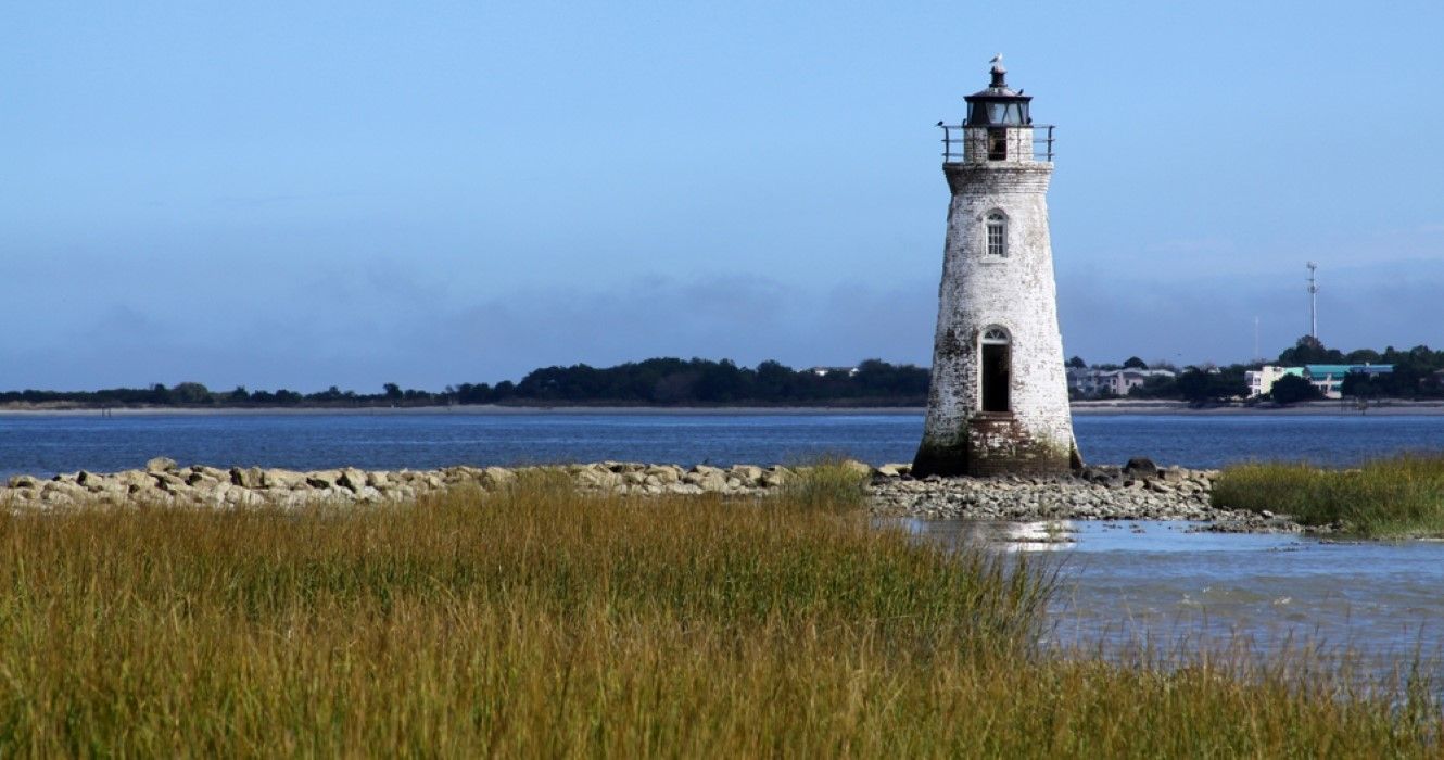 Farol da Ilha Cockspur perto de Savannah, Geórgia