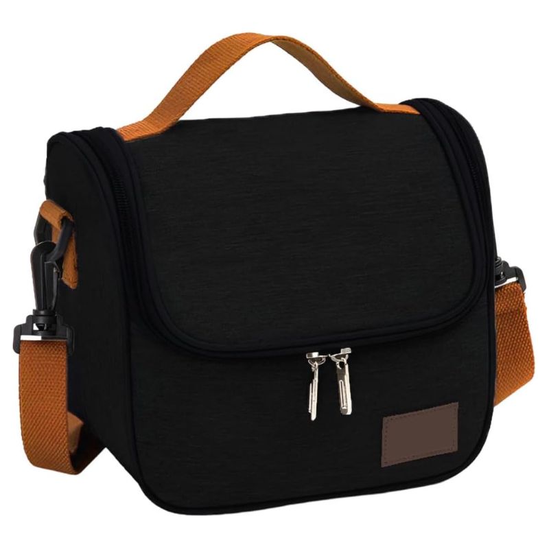 Bolsa Lancheira Térmica Com Alça Para Marmita Trabalho Passeios Escola Preto