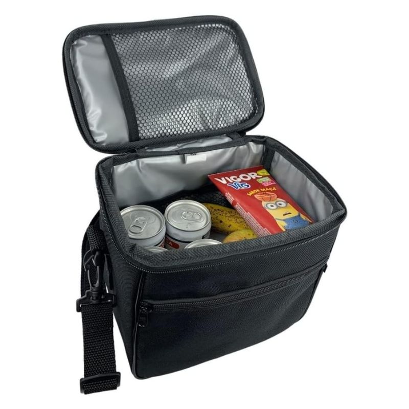 Bolsa Térmica Marmita Ombro Necessaire Transversal Preto - Art Mania